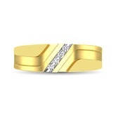 10K Yellow Gold 1/10 Ct.Tw. Diamond Mens Band
